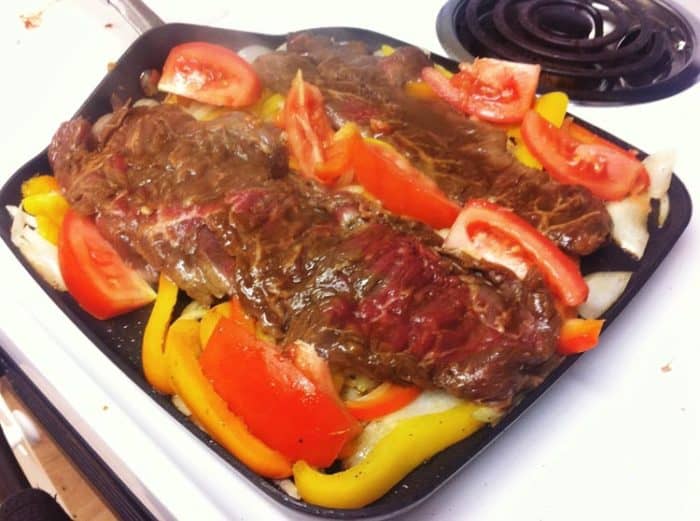 meat steaks cooking